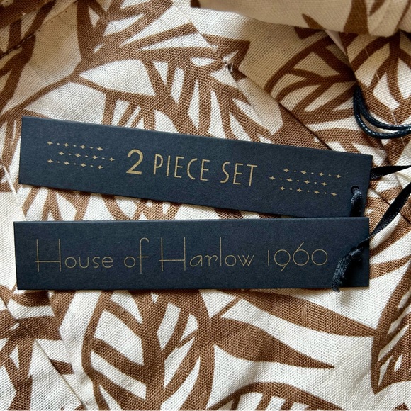 NWT House of Harlow 1960 2 piece jumpsuit halter top wide leg pants Size 8 - Picture 9 of 12